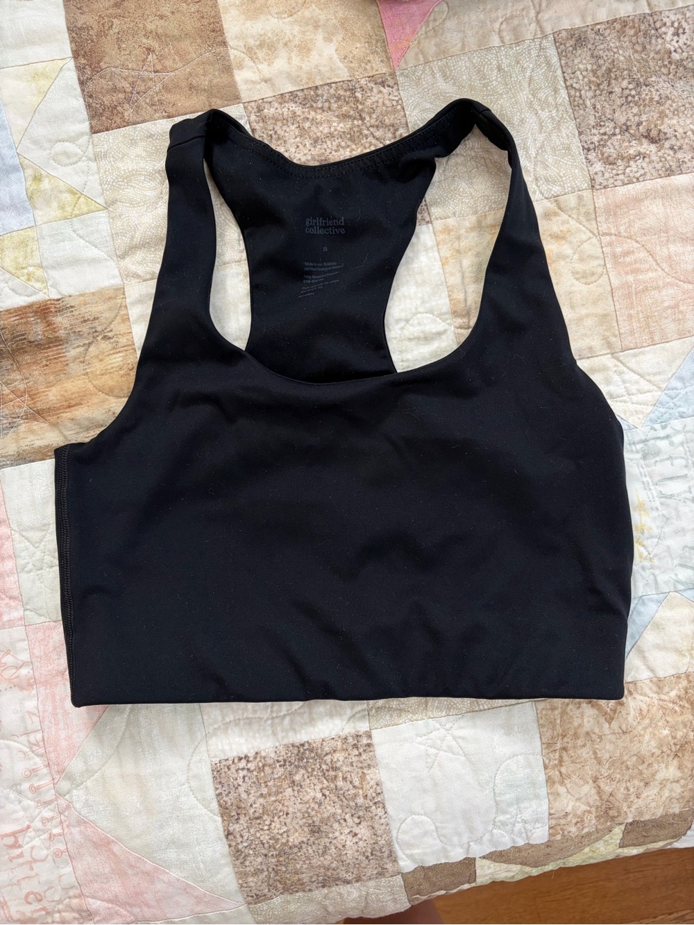 girlfriend collective Black Racerback Sports Bra